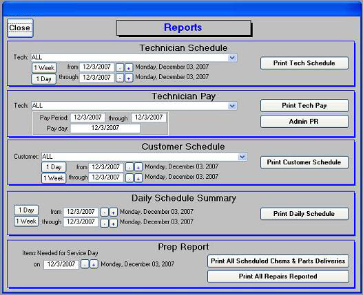 MS Access sample screen 1