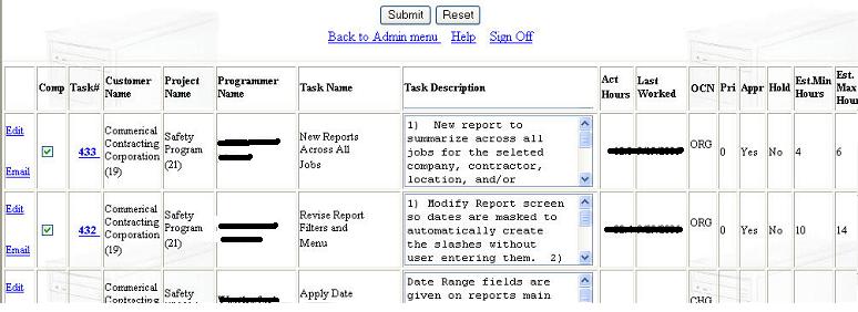 MS Access sample screen 2